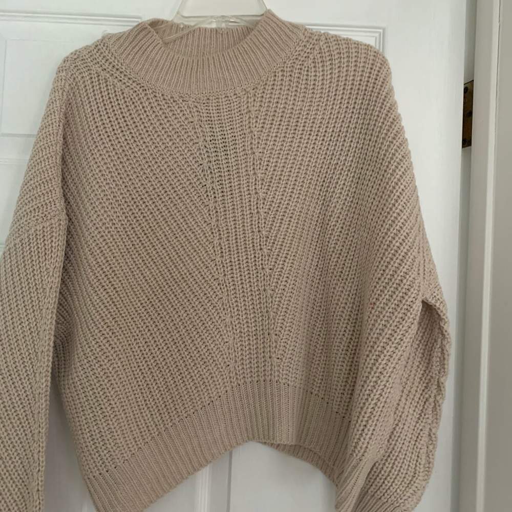 Oatmeal color sweater from Mango